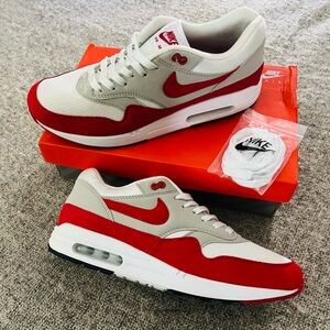 NIKE AIR MAX 1 Anniversary -Men’s Size: 11 1/2 - Color: Red/ White & Rouge/Black